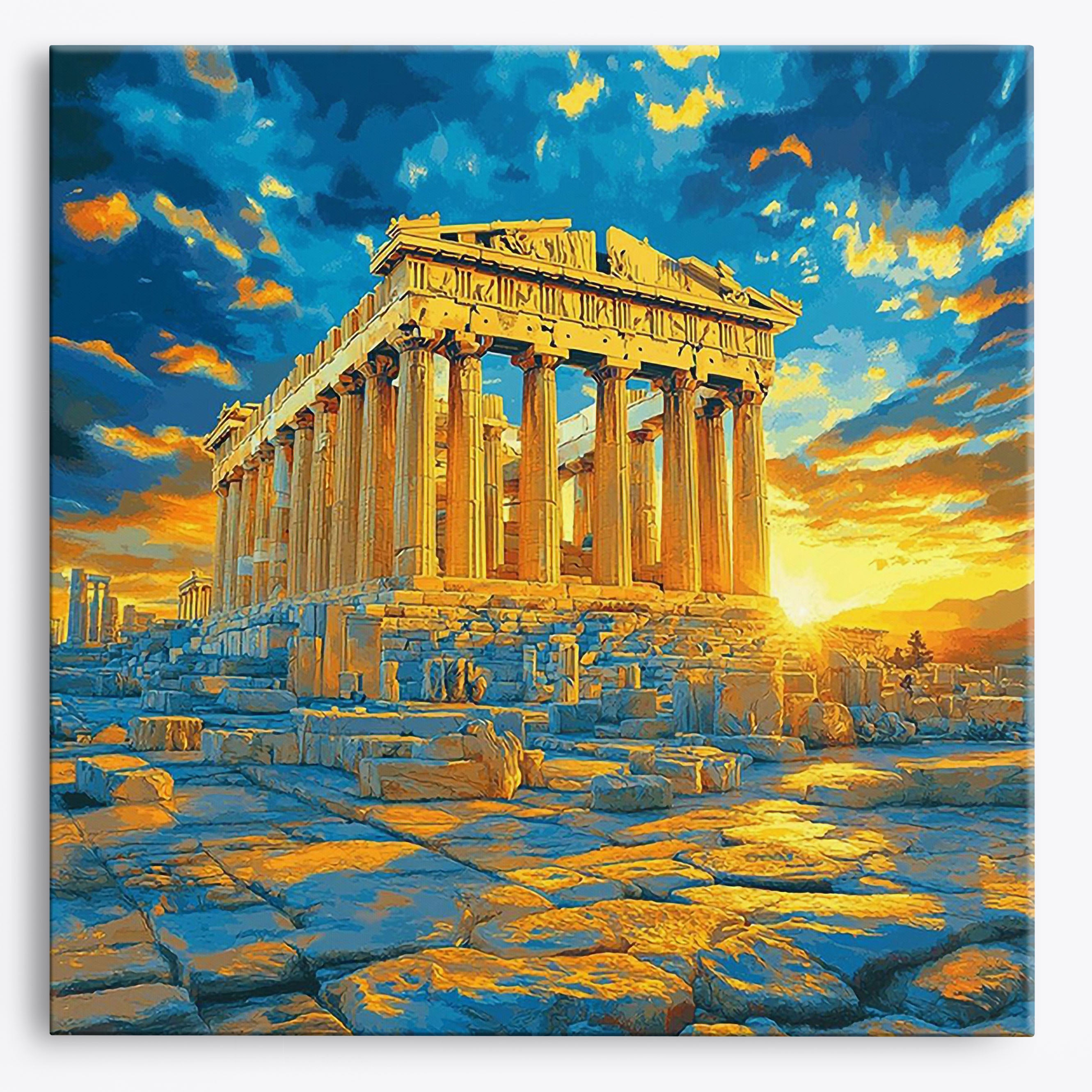 Acropolis Sunset Ruins No Frame / Regular (15.75"x15.75"/40x40cm) / 24 colors