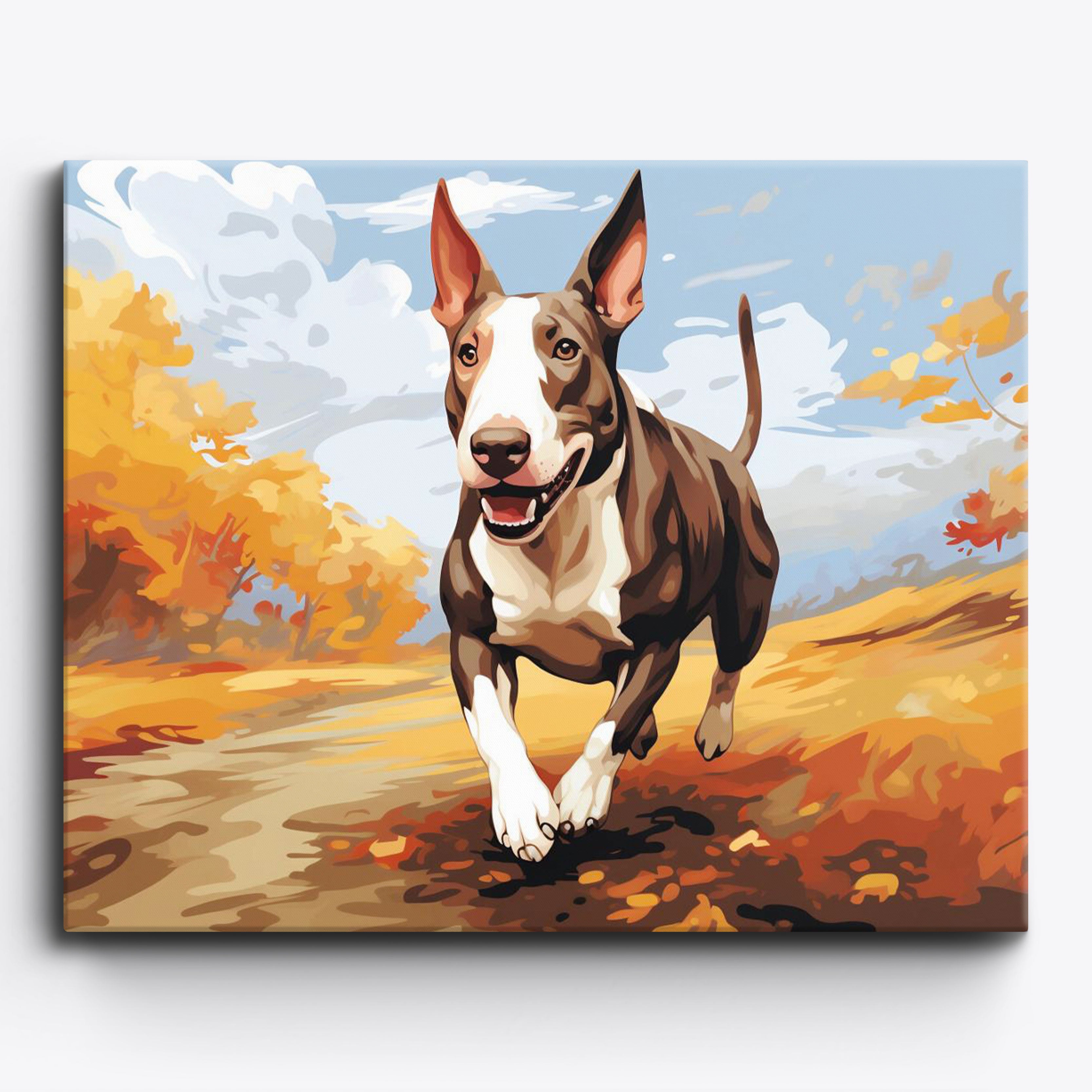 El juego pintado del Bull Terrier