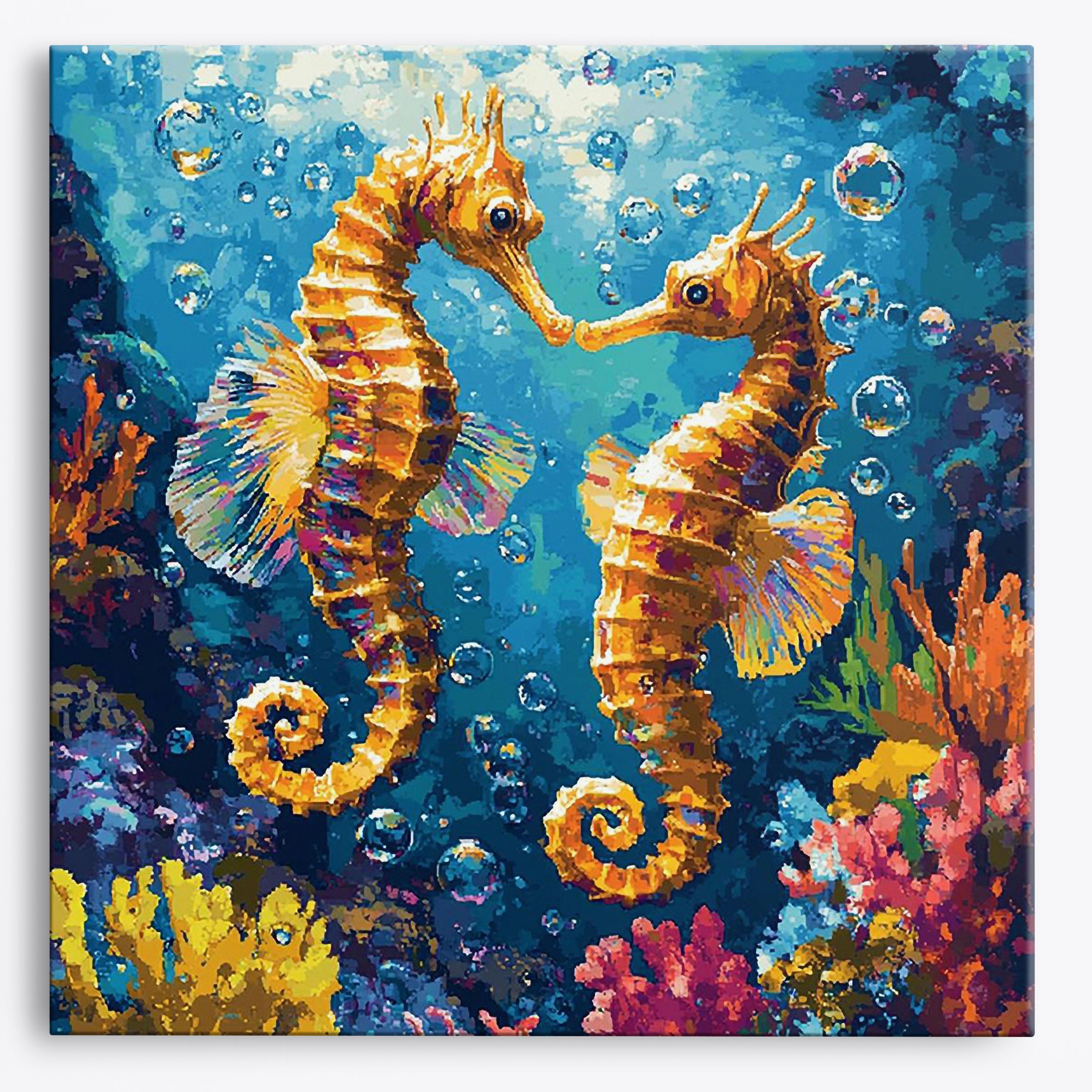 Seahorse Haven No Frame / Regular (15.75"x15.75"/40x40cm) / 24 colors