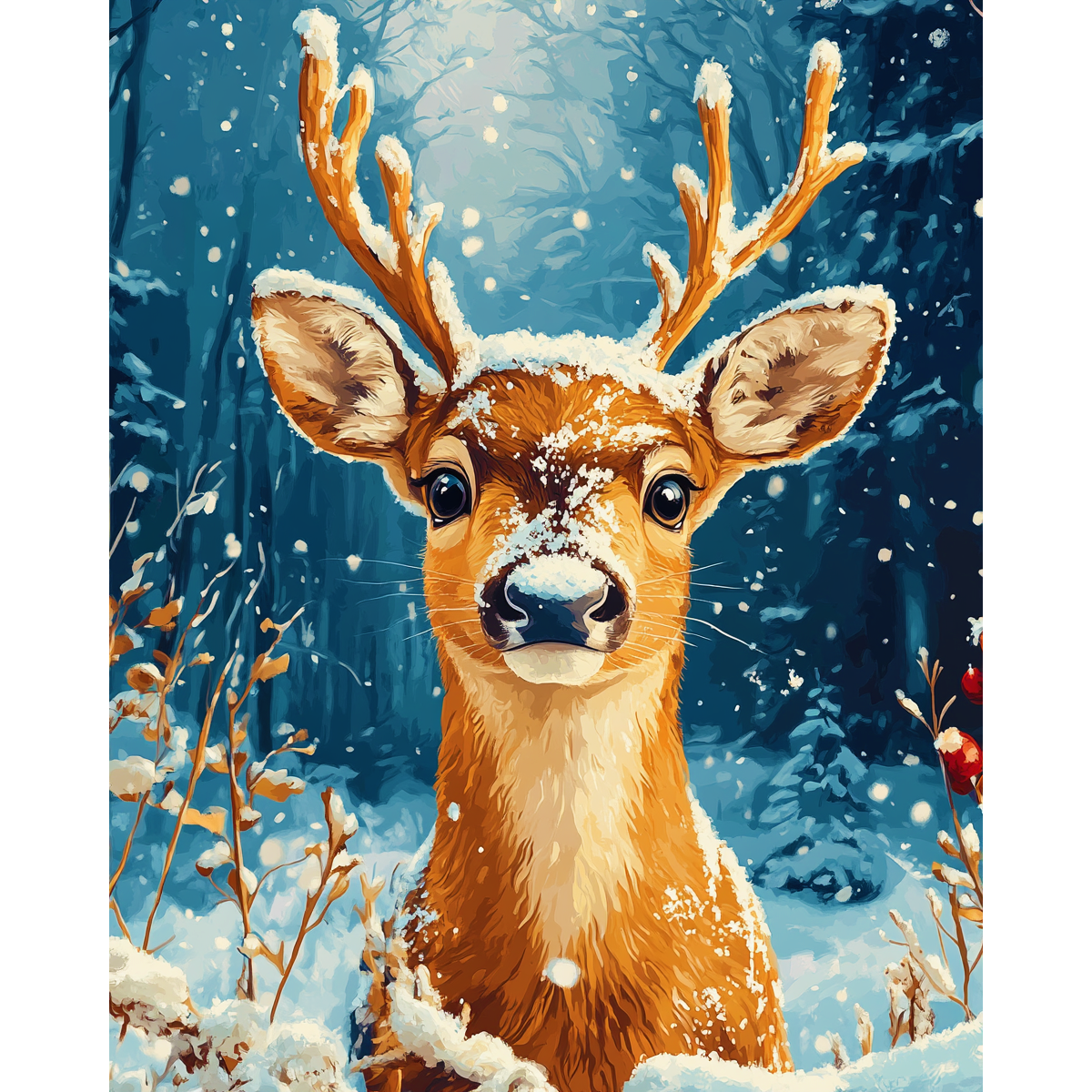 Snowbound Deer