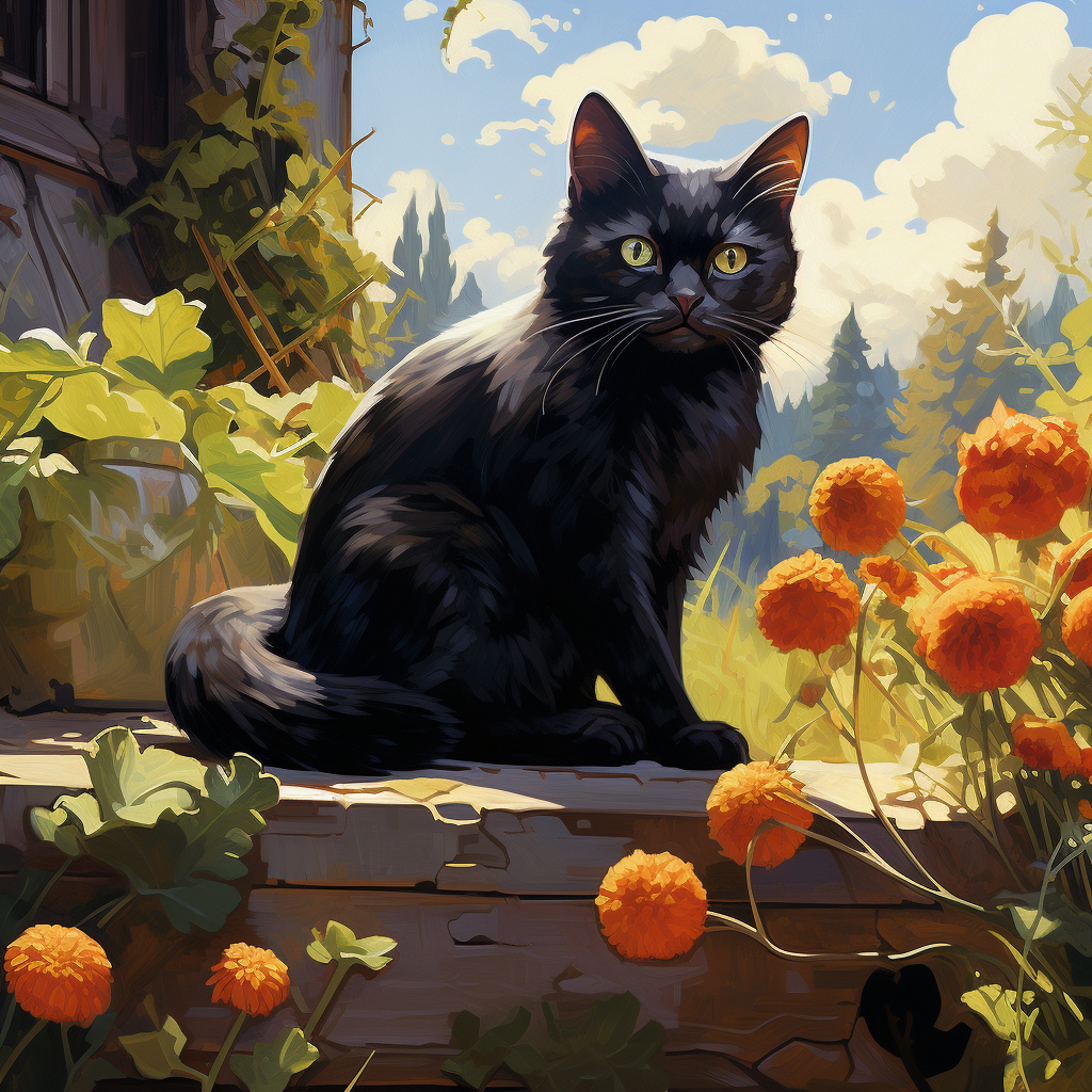 El gato negro florece