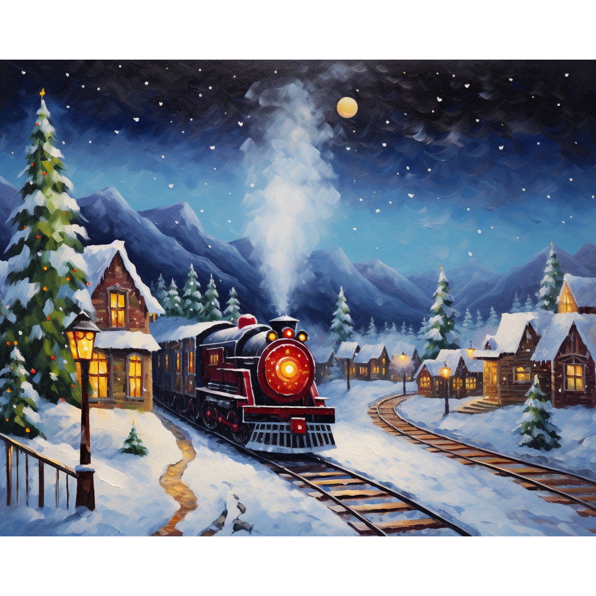 Snow-Clad Village Train